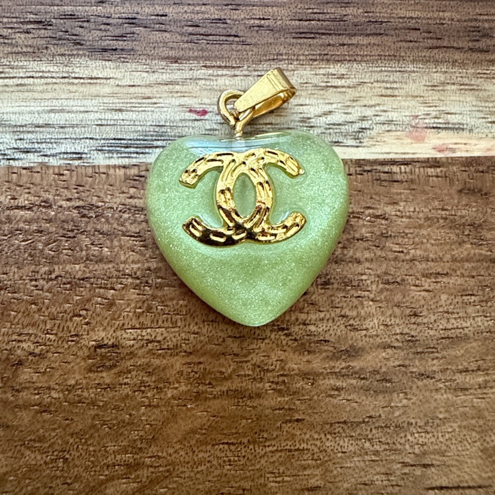 Gold and Green Heart Pendant